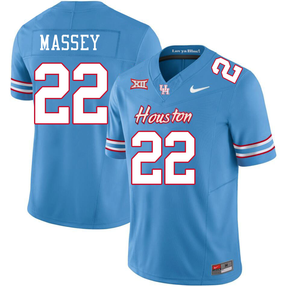 Men #22 Bryan Massey Houston Cougars College Football Jerseys Stitched-Oilers